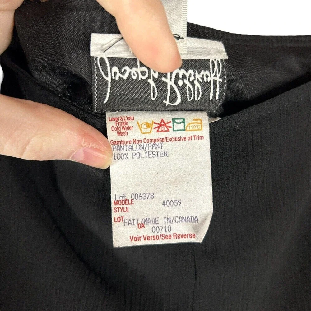 Joseph Ribkoff Womens 16 Sheer Black High-Rise Lined Palazzo Dress Pants Chiffon - Picture 10 of 12